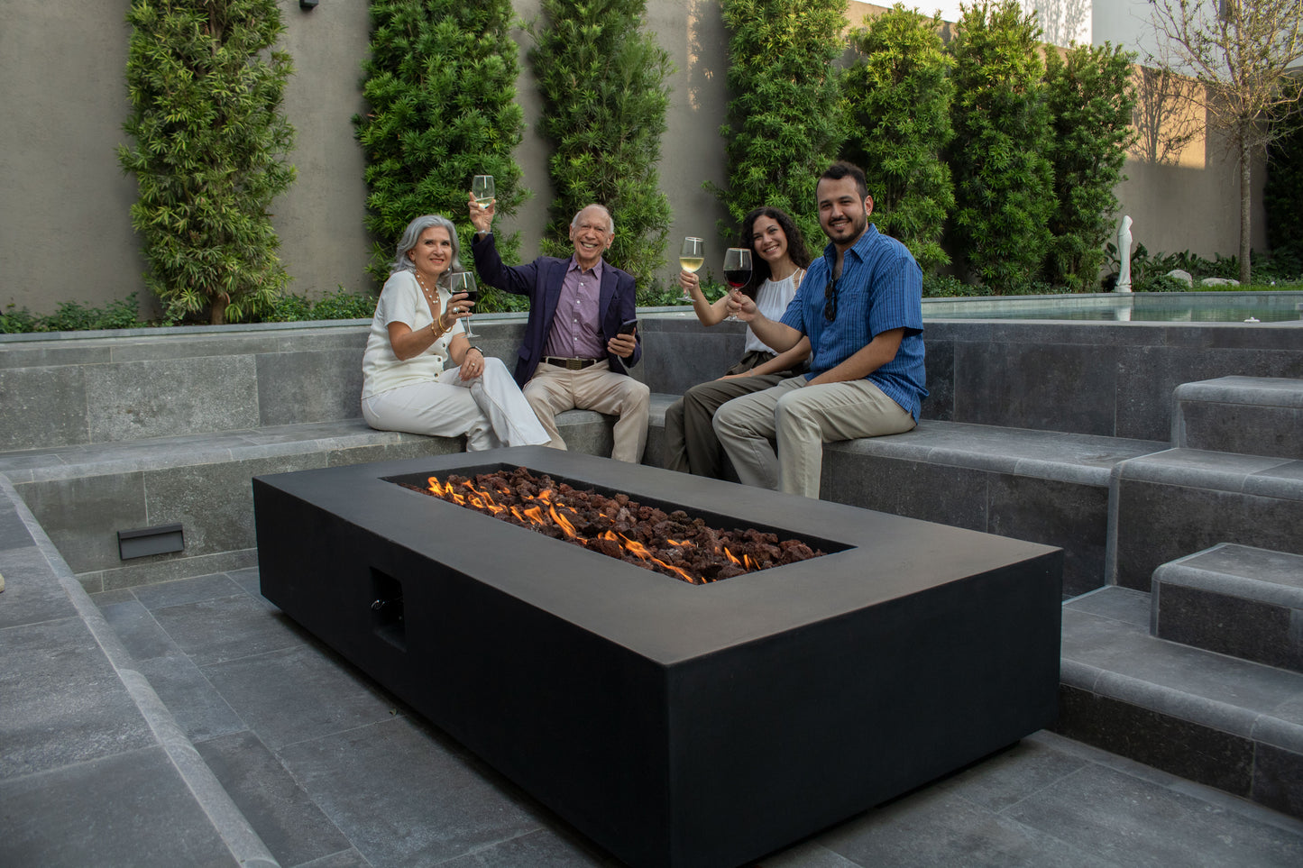 Manhattan Concrete Rectangular Fire Pit 03