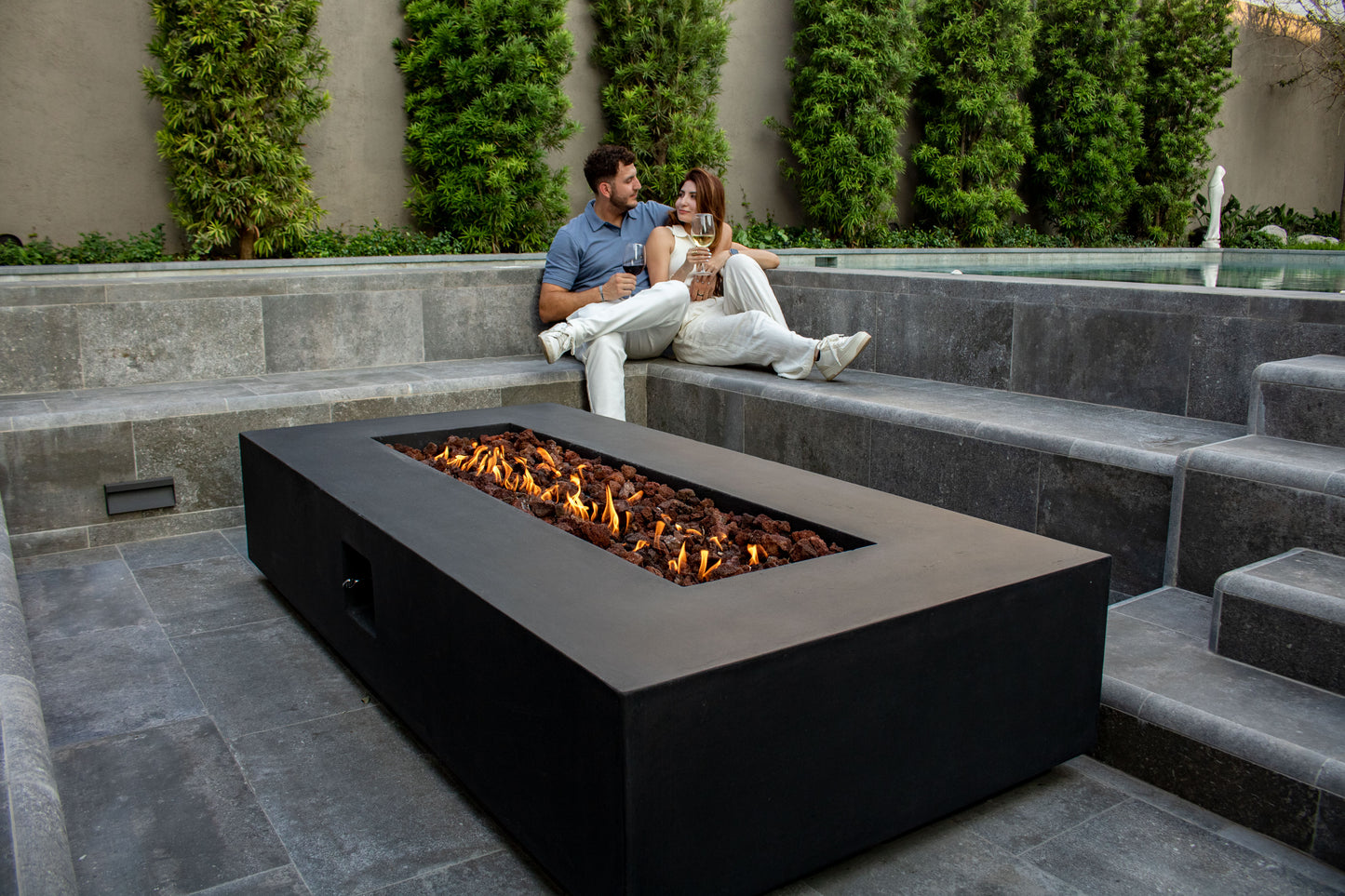 Manhattan Concrete Rectangular Fire Pit 03