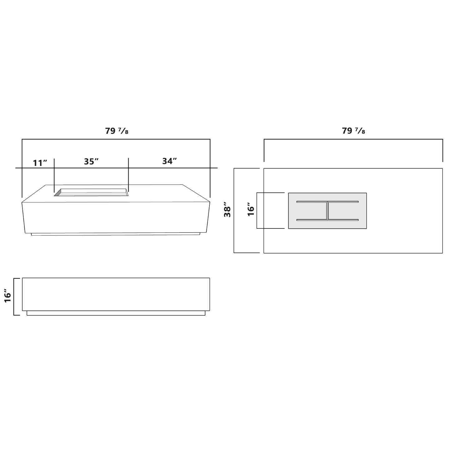 Manhattan Concrete Rectangular Fire Pit 02