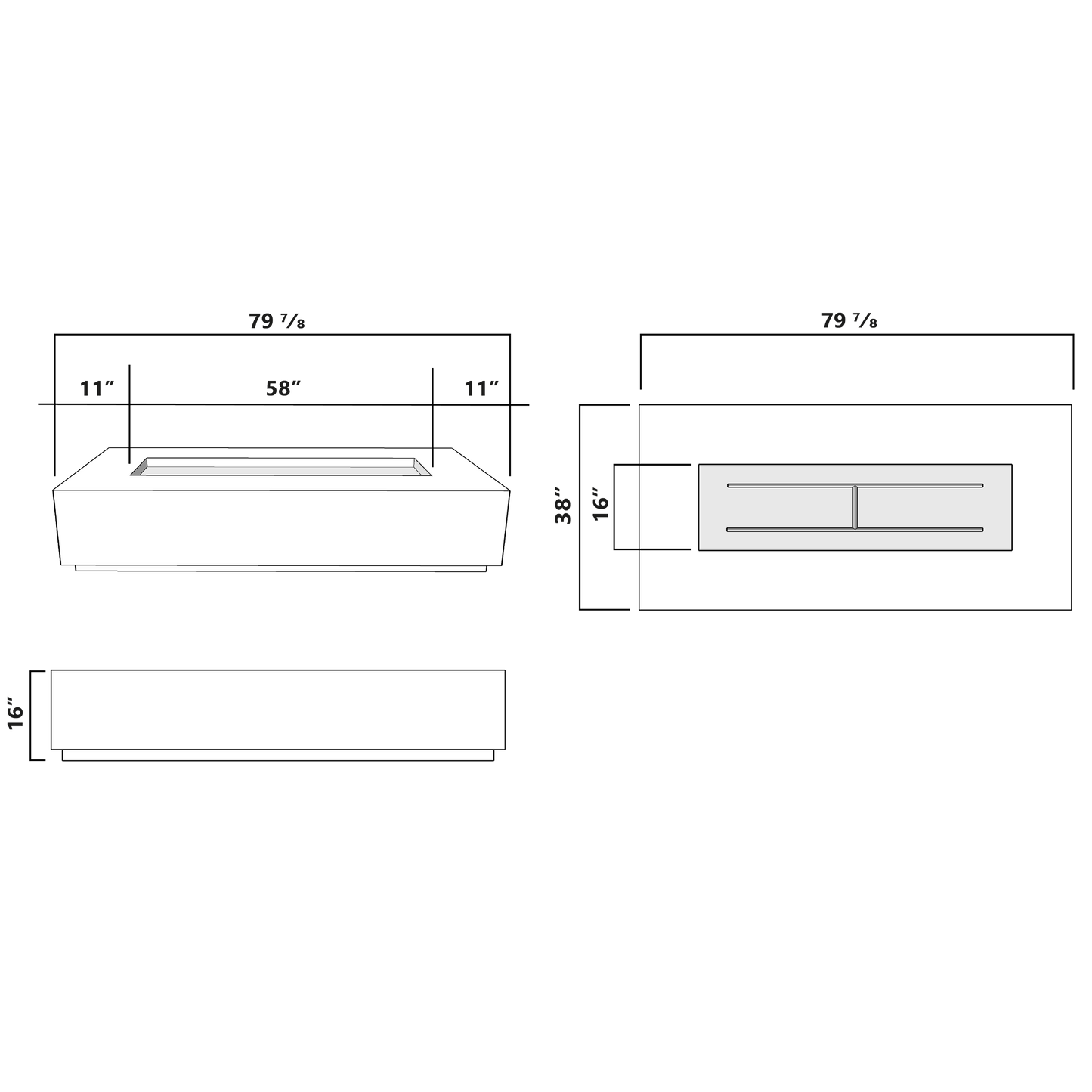 Manhattan Concrete Rectangular Fire Pit 03