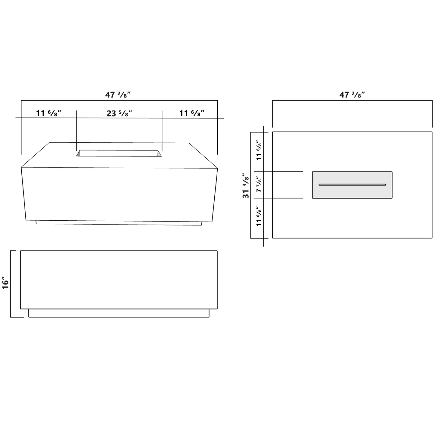 Manhattan Concrete Rectangular Fire Pit 04