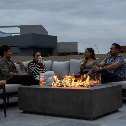 Manhattan Concrete Rectangular Fire Pit 01