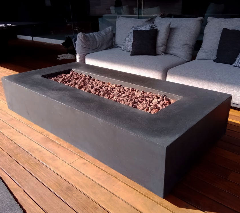 Rectangular Roma Pit Manhattan Concrete Rectangular Fire Pit 03 – STONELUM