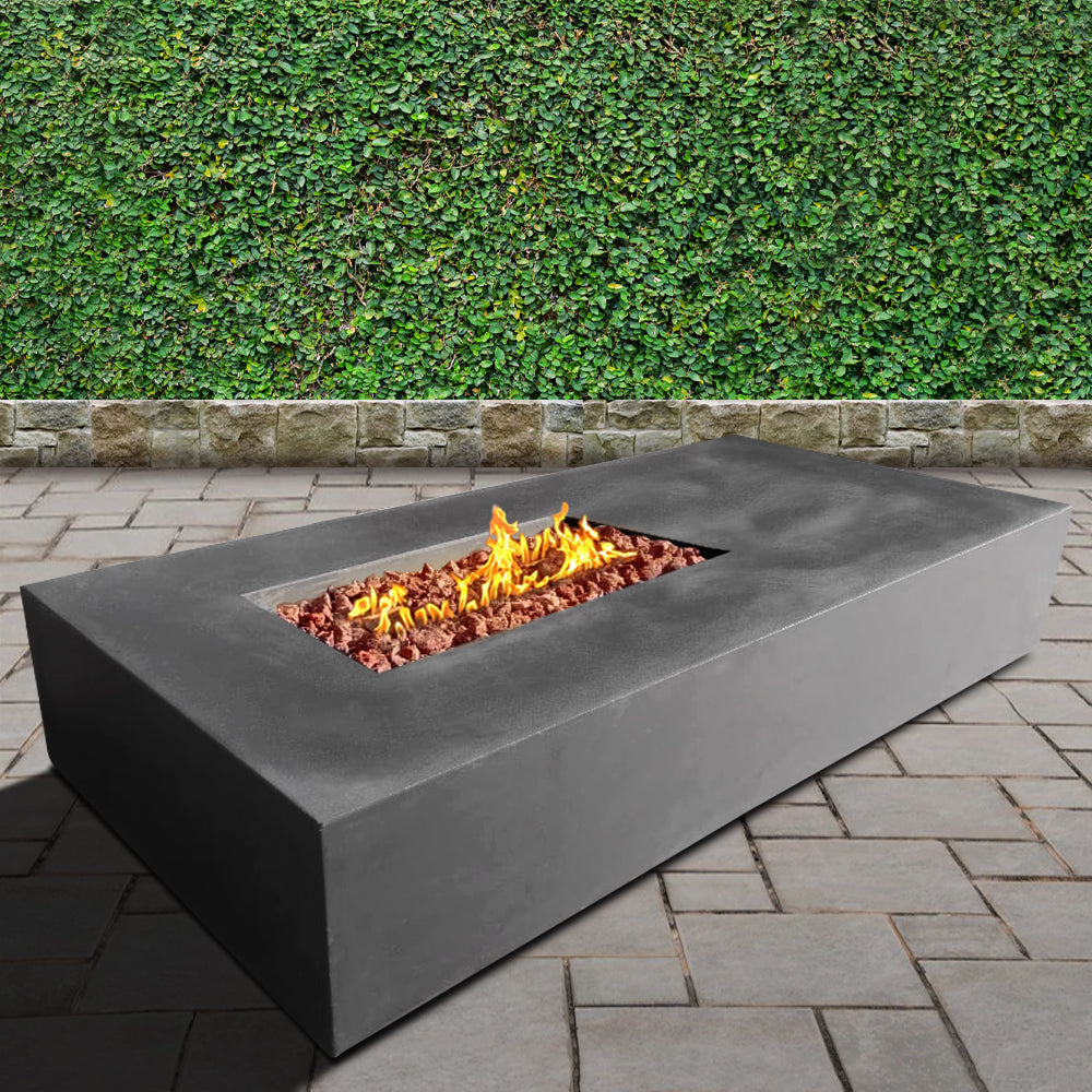 Rectangular Roma Pit Manhattan Concrete Rectangular Fire Pit 02 – STONELUM