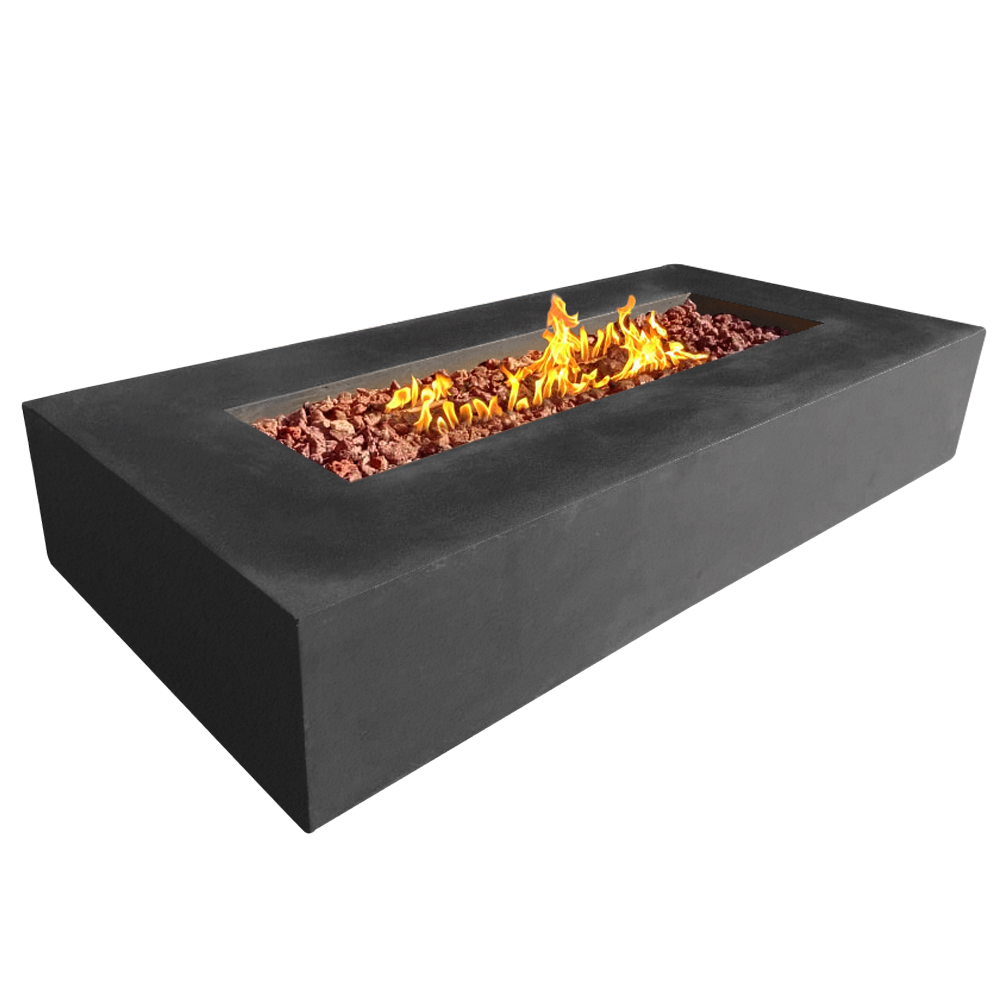Rectangular Roma Pit Manhattan Concrete Rectangular Fire Pit 03 – STONELUM